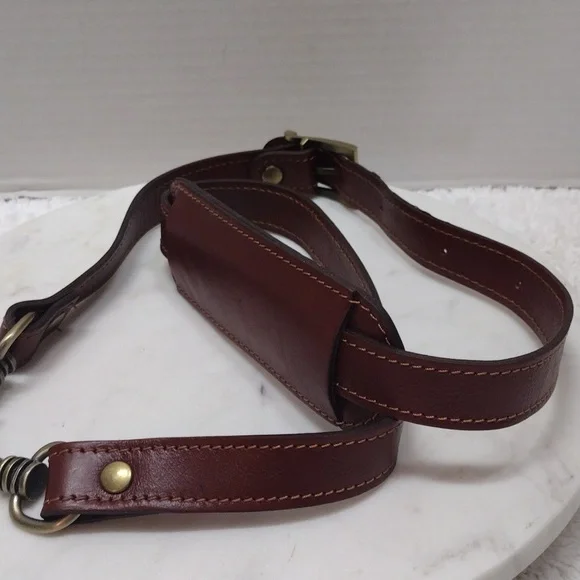 Brown Leather Shoulder Strap Adjustable 40 1/2"-46" L x 1" W #135-44 - Picture 2 of 16